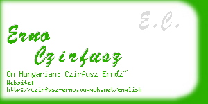 erno czirfusz business card
